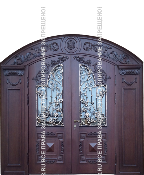 Дверь стальная арочная МДФ с ковкой/стеклом 3141 Дверь стальная арочная МДФ с ковкой/стеклом 3141